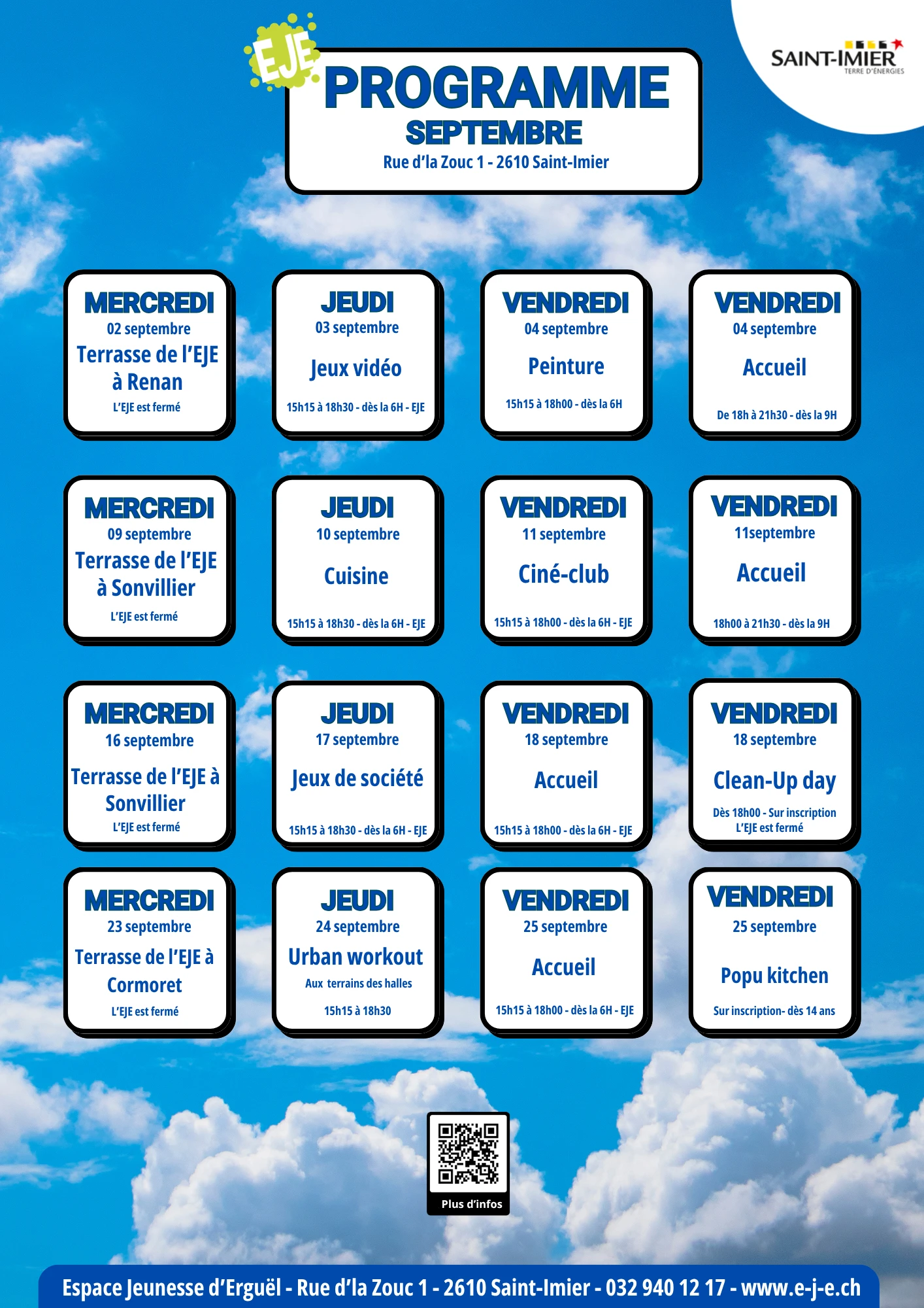 Programme septembre